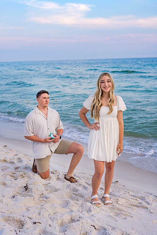 Beach Surprise Engagement Photographer - Elles Photography Studio