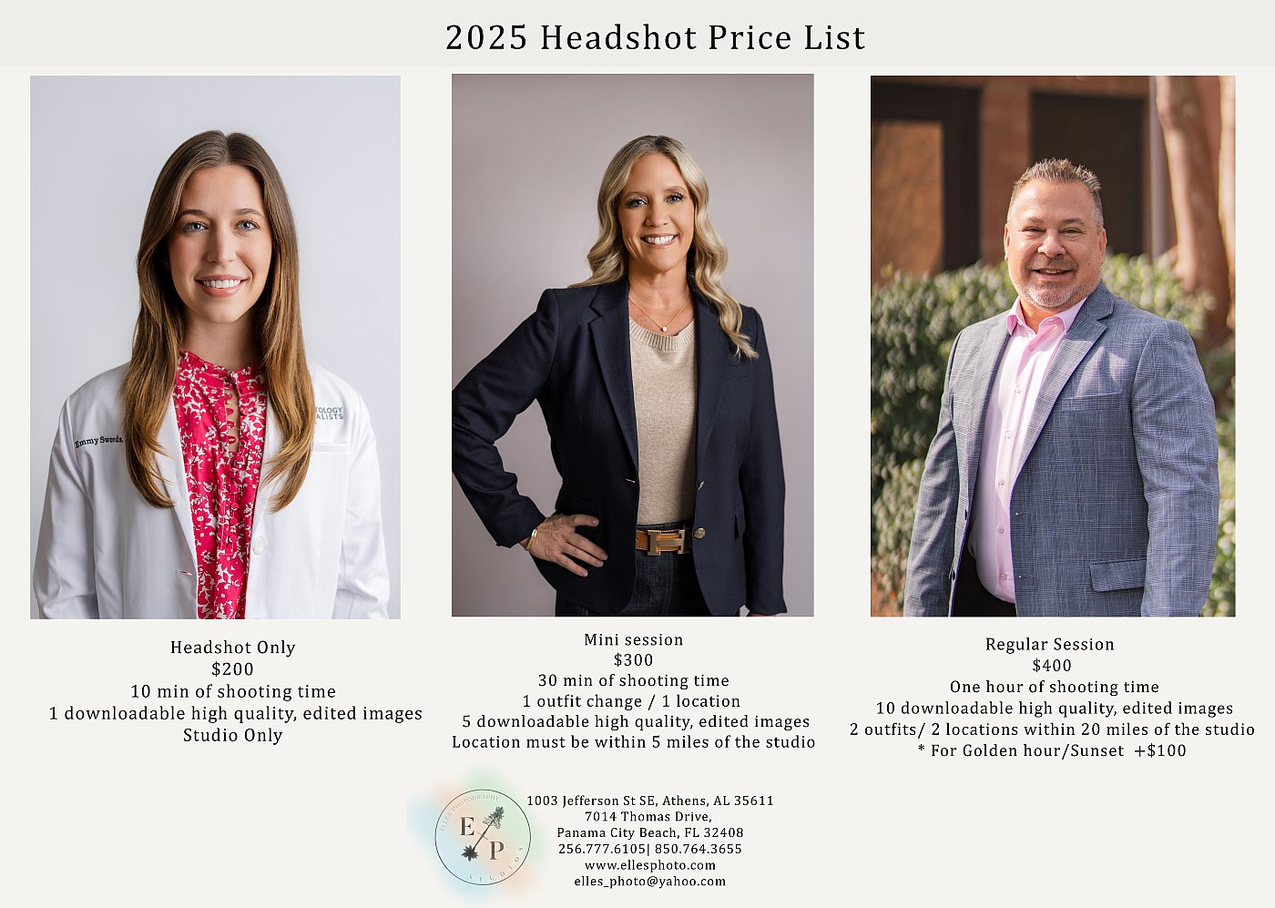 Elles Headshot Photo Prices